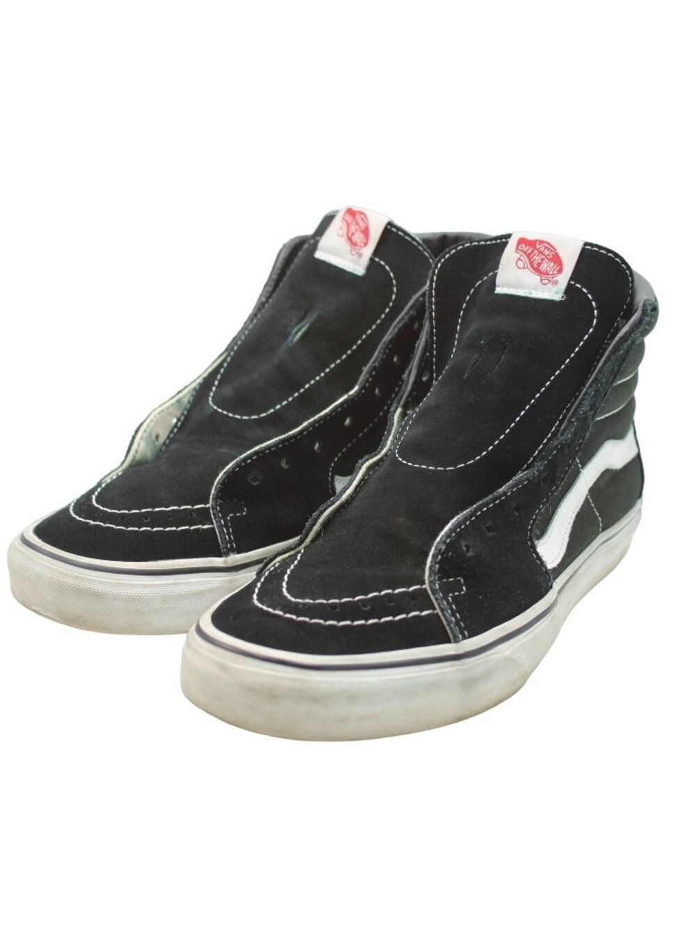 Vans Off The Wall Old Skool Sk8-Hi Black Suede Canvas Shoes Men 7.5 II Women 9